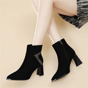 Chic Black Ankle Boots with Block Heel